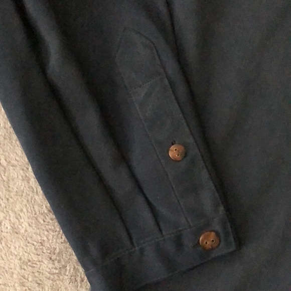 Vintage Navy 100% Silk Button Down Blouse - Picture 7 of 10